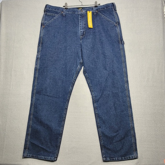 Lee Jeans Mens 40x32 Blue Carpenter Stronger Denim Loose Fit Straight Leg‎ NWT - Picture 1 of 14